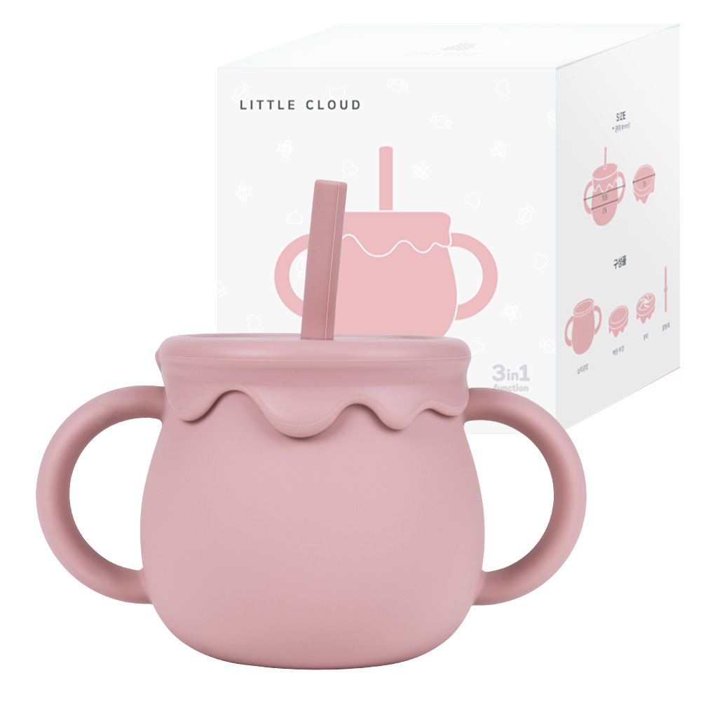 리틀클라우드 유아용 꿀단지 멀티 빨대컵, 250ml, 1개, 로즈핑크 12,290원