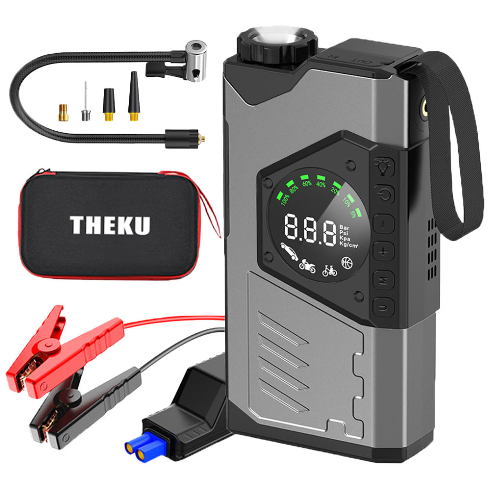 BOACE 보조배터리 긴급시동 점프스타터+타이어 공기압 주입기+스마트 점프 케이블+대용량 배터리 일체형, 10000mAh, 1개 108,000원