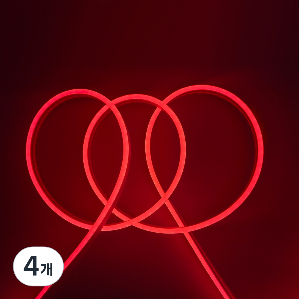 원그리드 USB 네온플렉스 LED 스트립 5m 잘라쓰는 줄조명 네온사인, 4개, 레드 56,650원