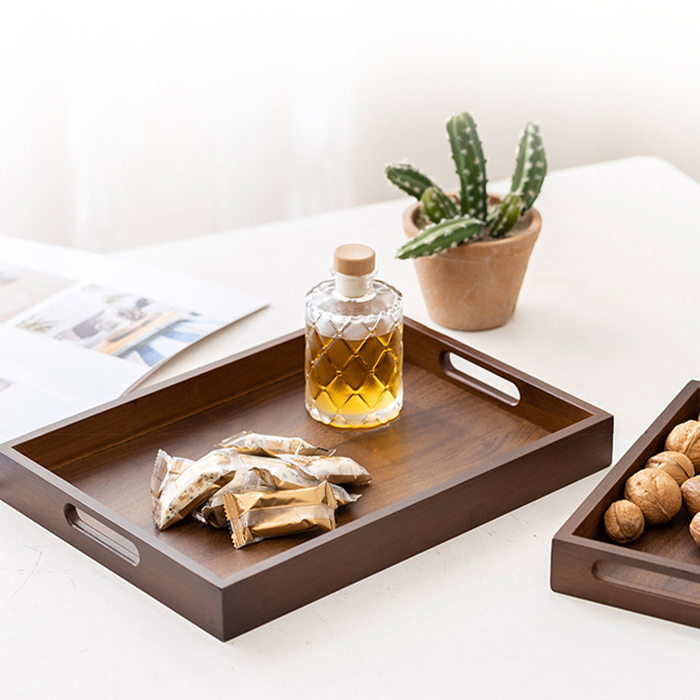 에이리빙 미니 나무 사각 우드 쟁반 예쁜 원목트레이, 1개, 스모키월넛 15,400원