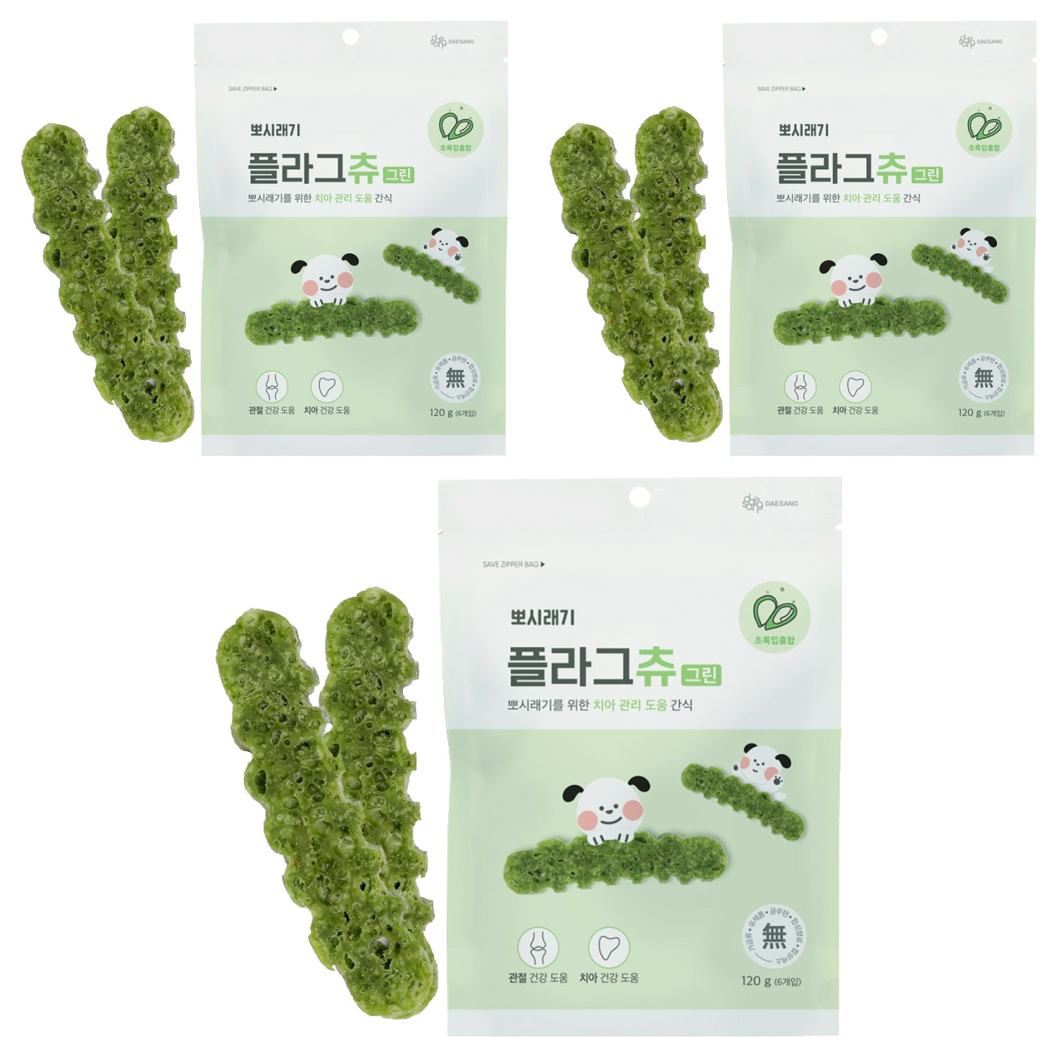 뽀시래기 강아지 플라그츄 덴탈껌, 그린 관절, 120g, 3개 23,640원