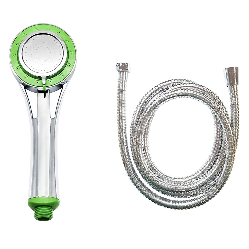 비앤홈 3단 심플 샤워헤드 + 메탈줄 2m 세트, 1개, 그린(샤워헤드), 실버(메탈줄) 9,900원