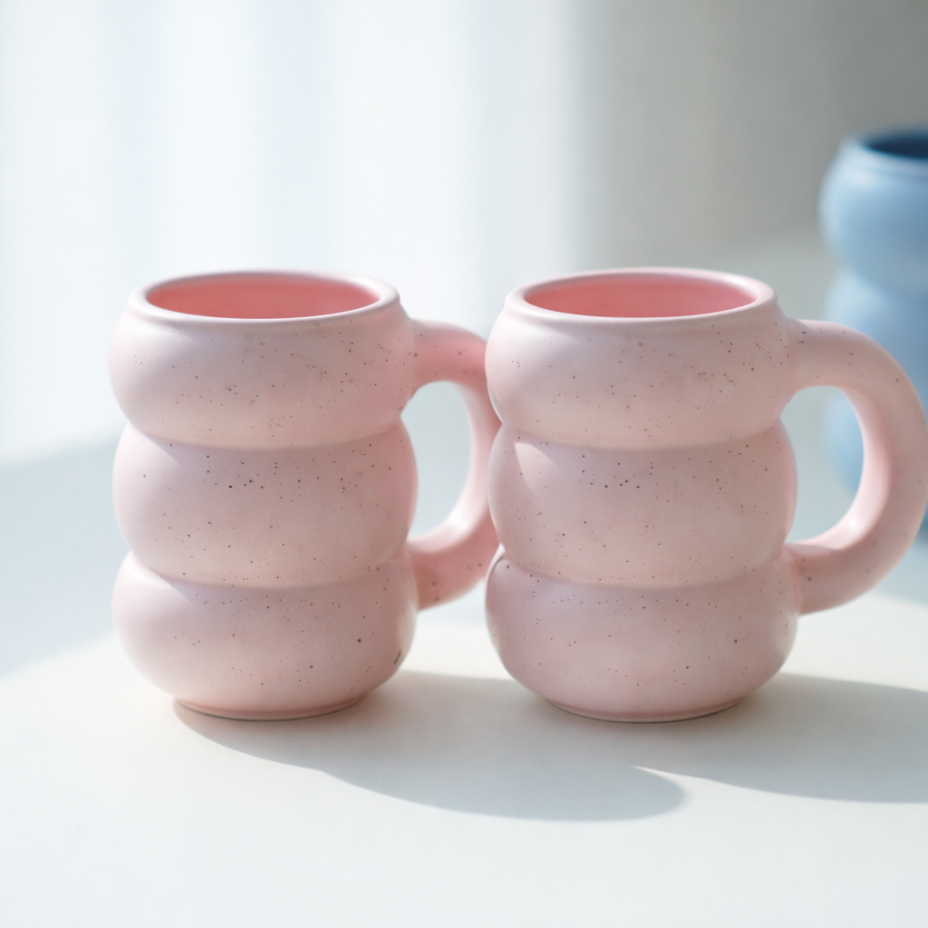 코시나보니따 뚱뚱 도자기 머그컵 300ml, 2개, 핑크 10,500원