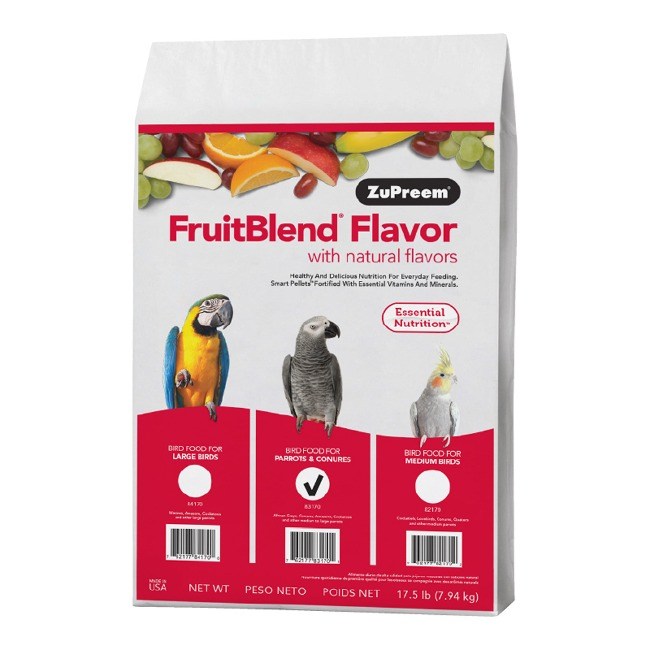 앵무새 먹이 쥬프림 후르츠블렌드 중대형 7.94kg 회색 아마존 뉴기니아 마카우 코카투, 7.94kg, 1개 187,000원