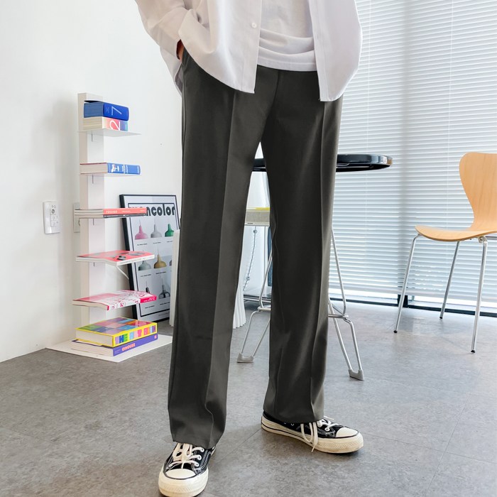 비켄드스튜디오 남성용 기본 세미 와이드 스판 밴딩 슬랙스 바지 [1060] 14,500원