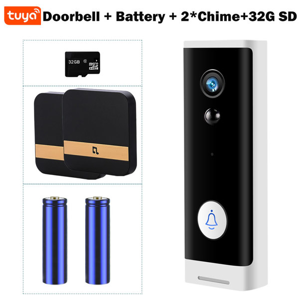 호환 Tuya WIFI 초인종 1080P 무선 보안 카메라 DC AC 배터리 구동 스마트 홈 모니터 Alexa Google 도어 벨 카메라 76,170원