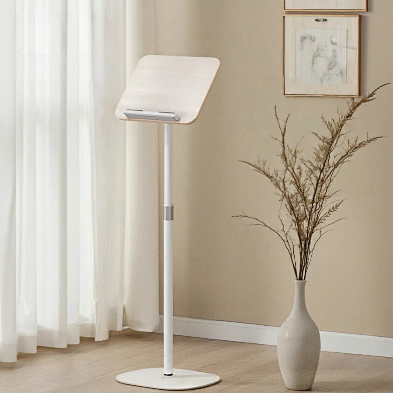 GAPINO 나무 독서대 각도조절 높이조절 가능, 화이트 48,800원