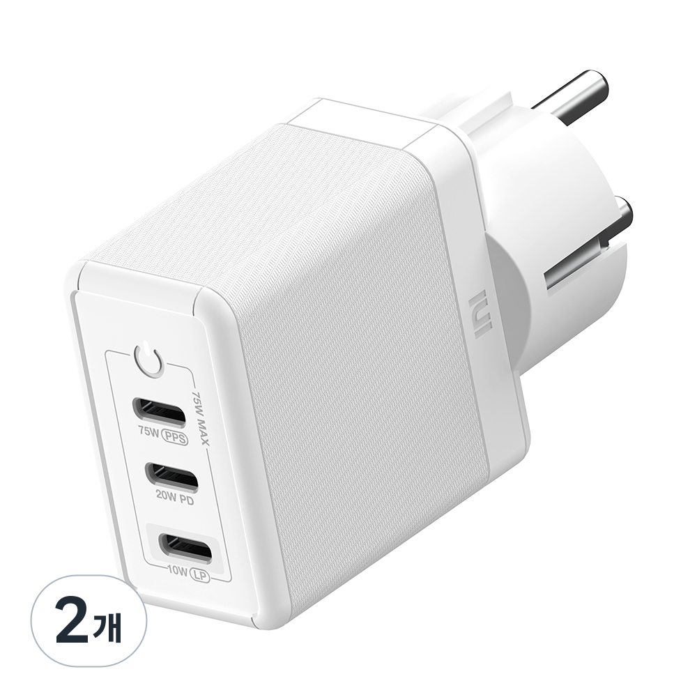 아트뮤 USB PD 75W PPS GaN 접지 멀티 초고속 충전기 GE920, 화이트, 2개 49,400원