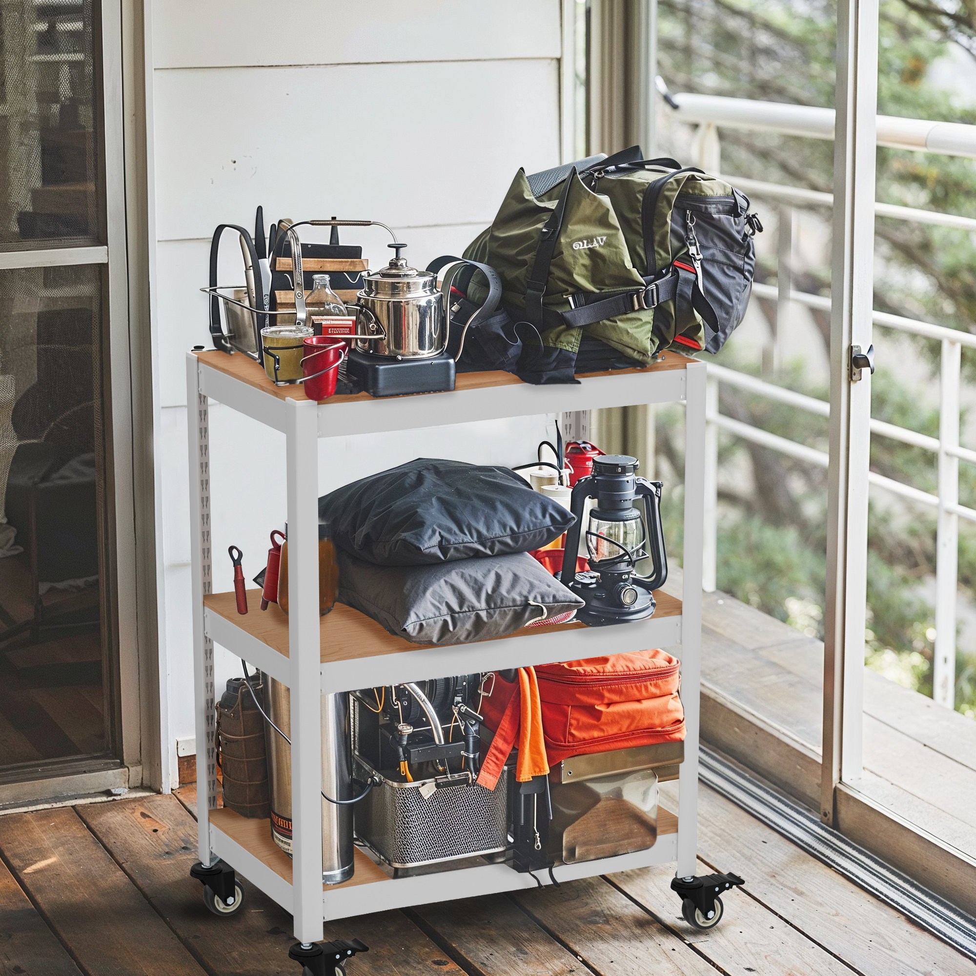 트롤리 이동식 바퀴선반 주방 카트 왜건 수납장 홈던트하우스 가로 400mm 모음 77,000원