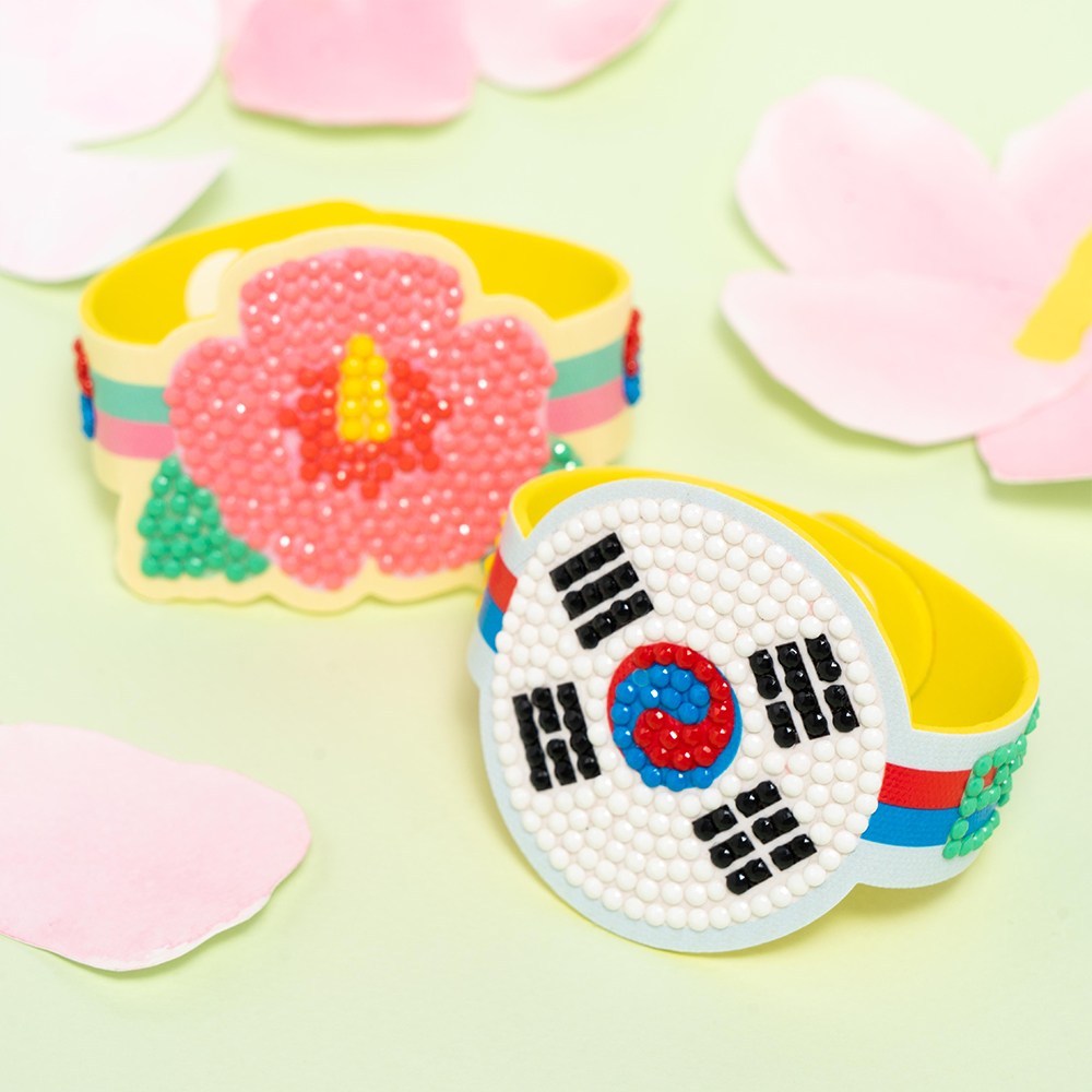 민화샵 EVA 우리나라 보석십자수 팔찌 창의 만들기 교구, 1개, 태극기 S250091A 3,100원