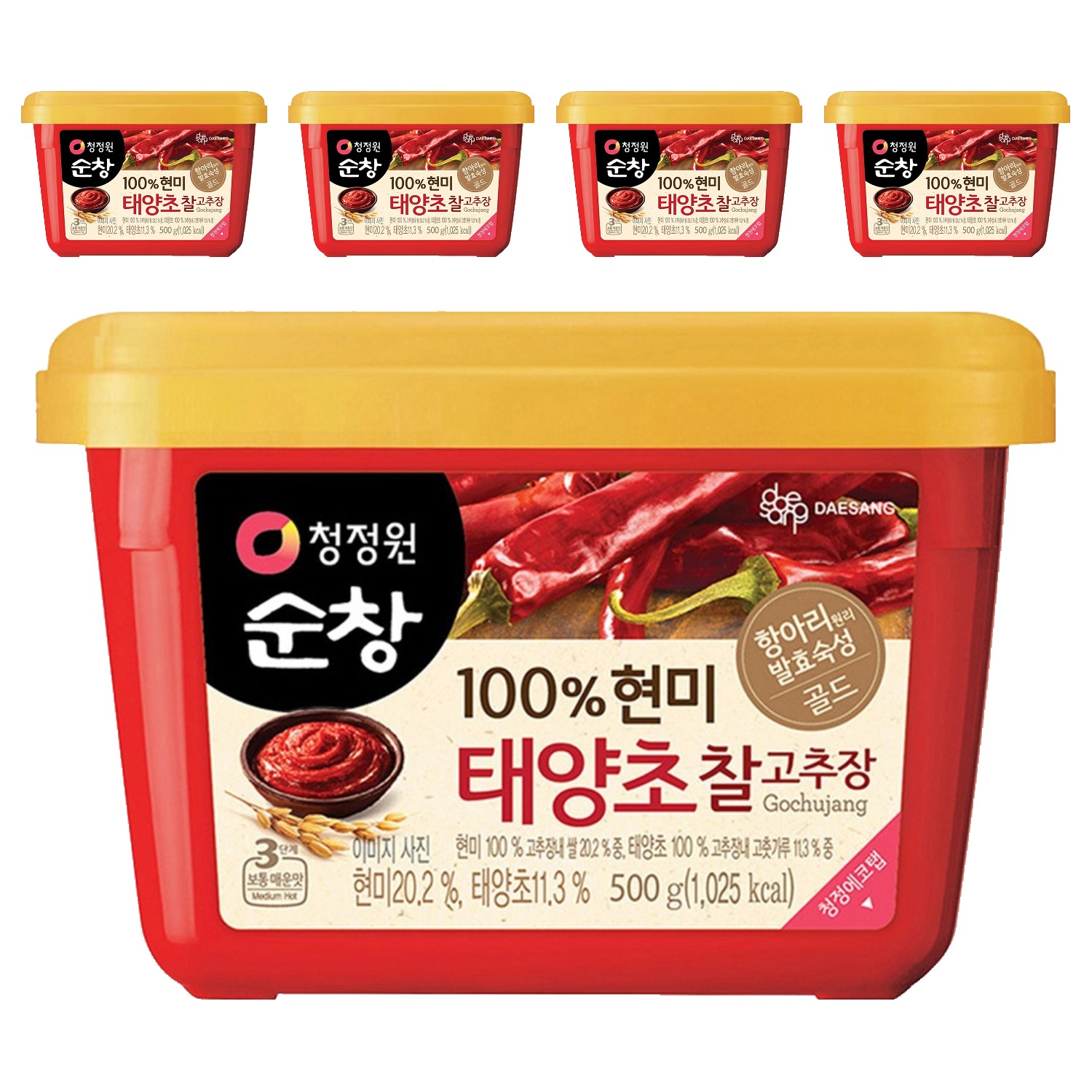 청정원순창 100% 현미 태양초 찰고추장, 500g, 5개 19,120원