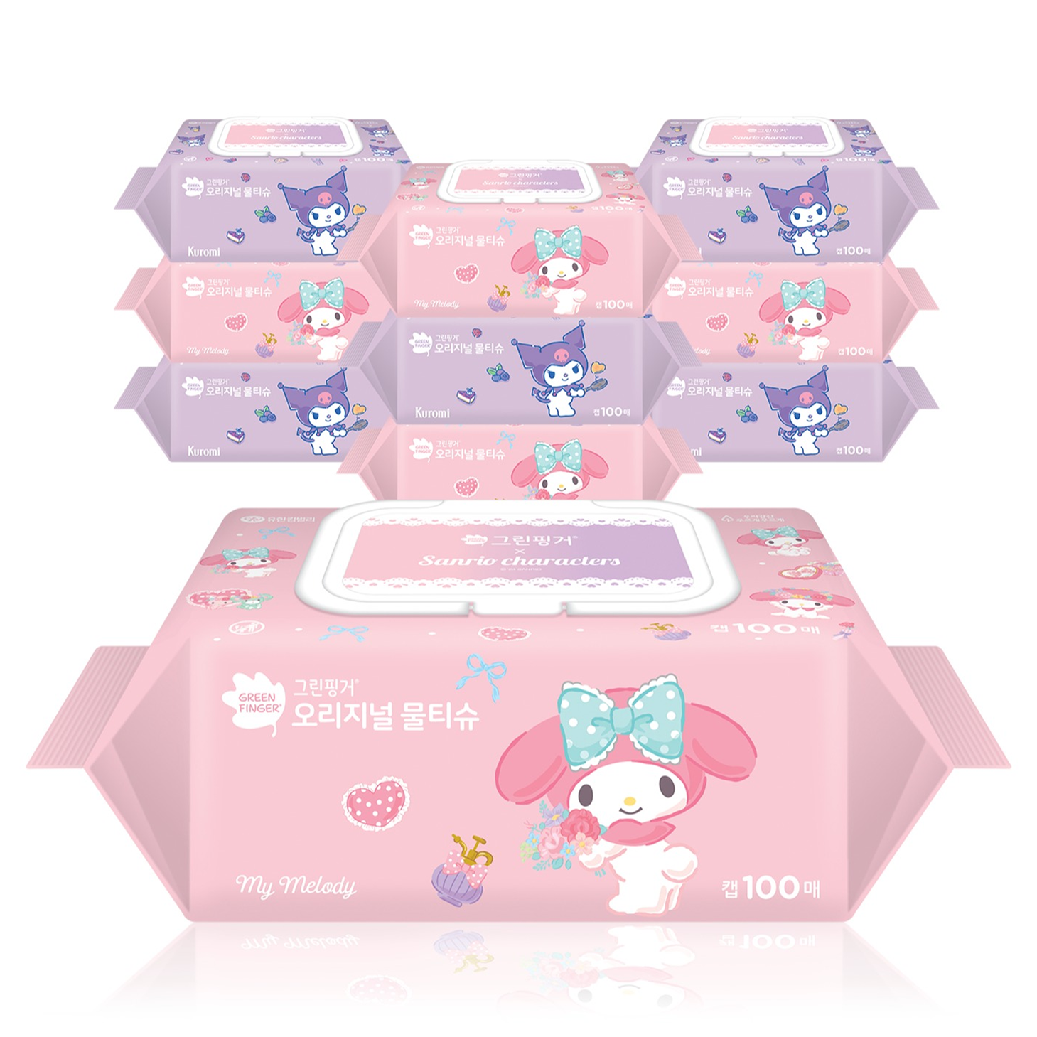 그린핑거 산리오 캐릭터즈 오리지널 물티슈 캡형 14,800원