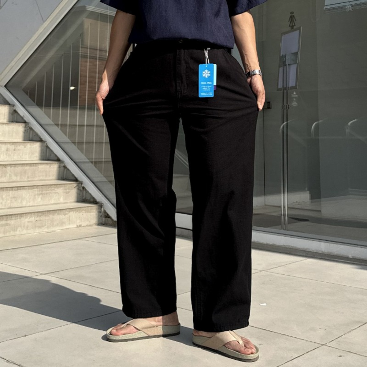 S~3XL 슬랍 린넨 리넨 스판 와이드 쿨링 코튼 면바지 팬츠 29,800원