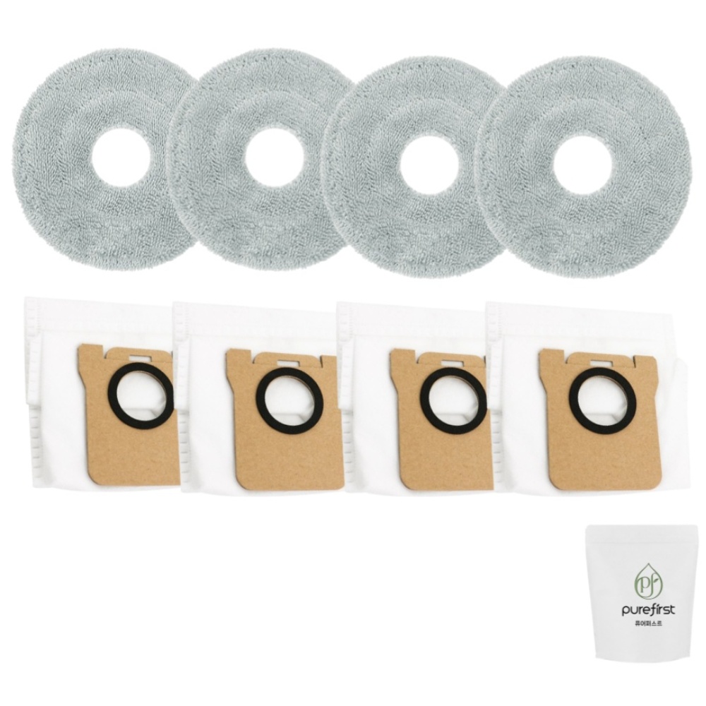 퓨어퍼스트 샤오미 로봇청소기 X10+ X20+ 물걸레 먼지봉투 호환, 1세트, 먼지봉투4+걸레4 13,900원