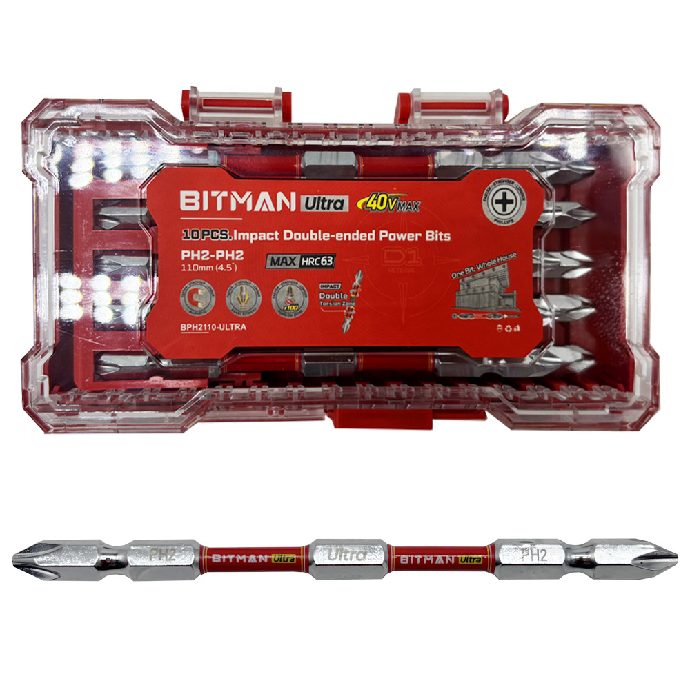 비트맨 울트라 토션 비트 낱개 1개PH2 임팩 자석 비트날 양날 드라이버, 1개 2,200원