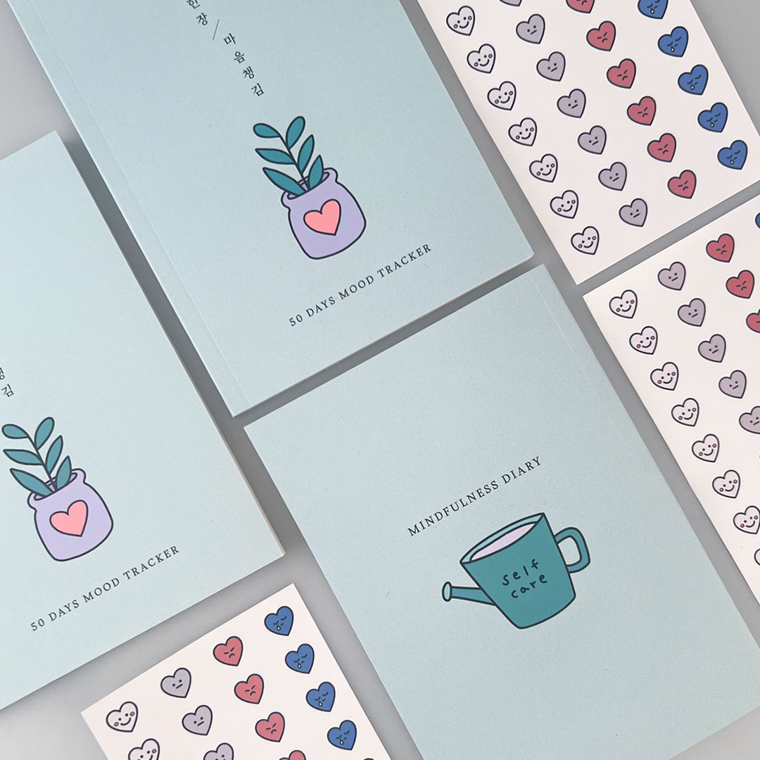 웰리너리 하루한장 마음챙김 다이어리 감사일기 감정일기, 민트 9,600원