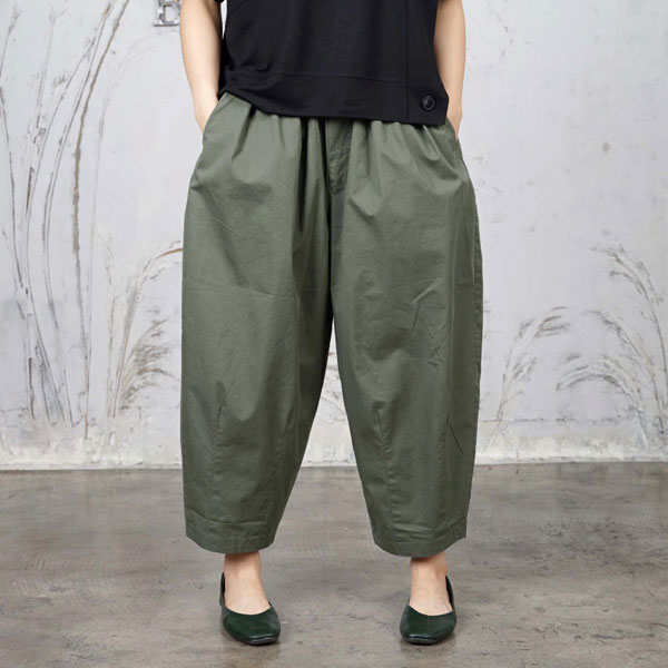 여름 허리주름 아래다트 펌킨 항아리 핀턱 밴딩 여성 배기팬츠 바지 125 27,900원