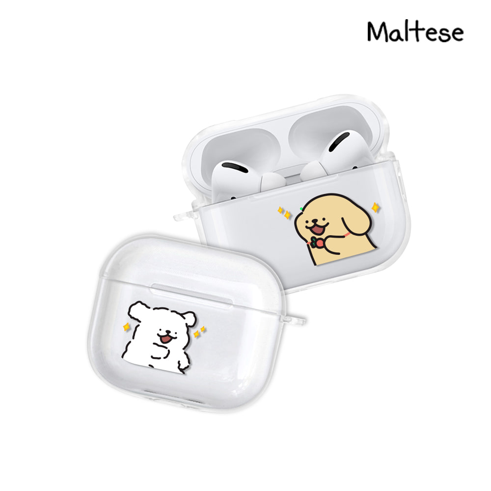 몰티즈 에어팟프로3 에어팟4 에어팟프로2 에어팟3 에어팟프로 투명 일체형 케이스 러블리프렌즈 15,900원