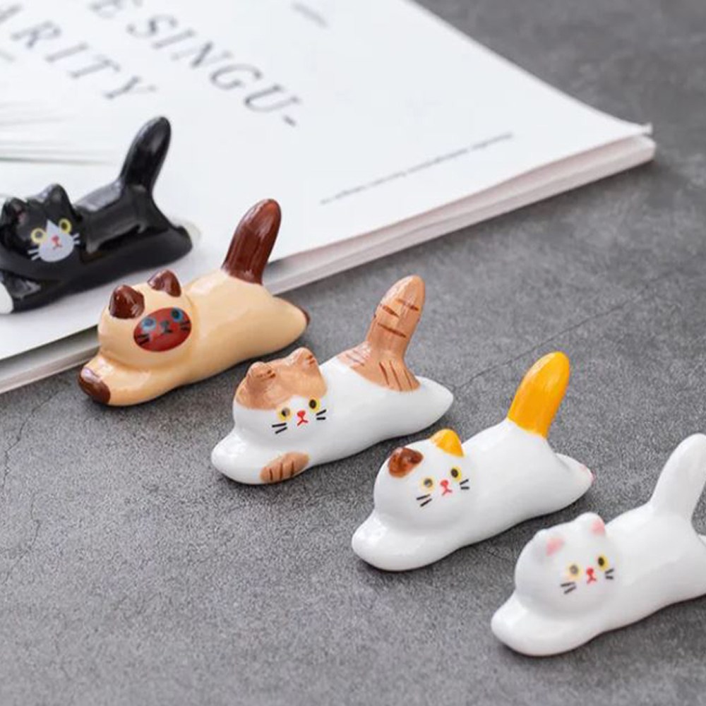 디에르니 귀여운 고양이 도자기 수저받침 숟가락 젓가락 받침대 5개 세트 7,900원