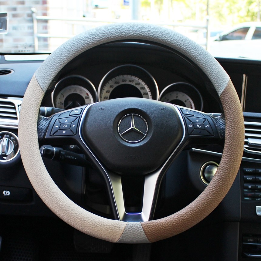 350 - 360 mm 사이즈 경차 수입차 테슬라 전기차 트리플 포인트 라인 자동차 핸들커버 31,500원