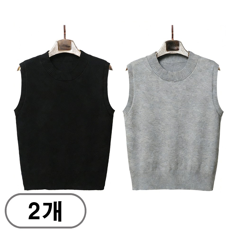 차쿠 여성 라운드 니트 조끼 베스트 기본 베이직 니트조끼 1+1 33,800원