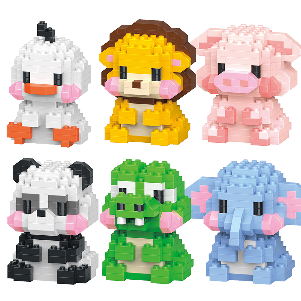 [블럭킹] 나노블럭 귀여운 동물 캐릭터 블럭 6종 모음 어린이 KC인증, 1개, A. 6종 BOX 16,900원