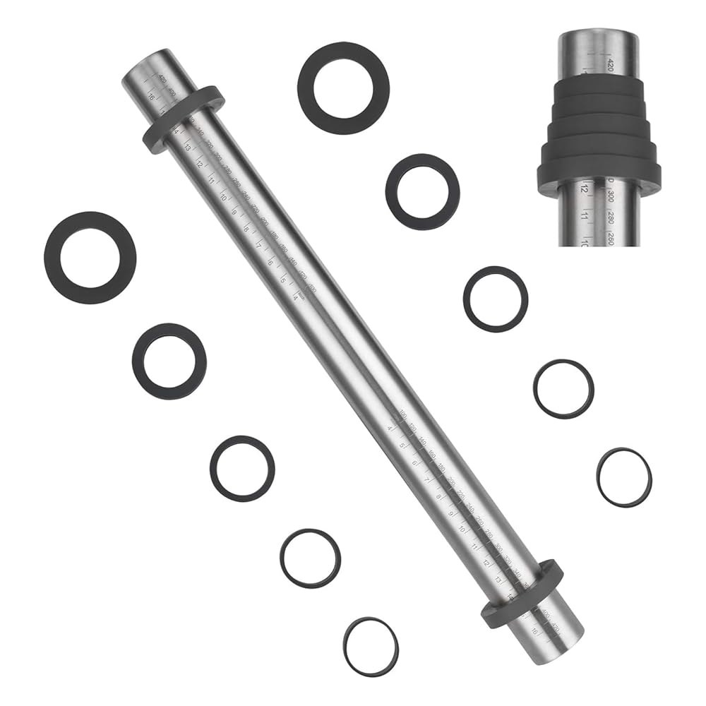 베이킹용 두께 링이 있는 조절 가능한 롤링 핀 - 쿠키, 나무, 나무, 빵용 밴드가 있는 논스틱 스테인리스 스틸 반죽 롤러 핀(회색, 15.8피트) 27,100원