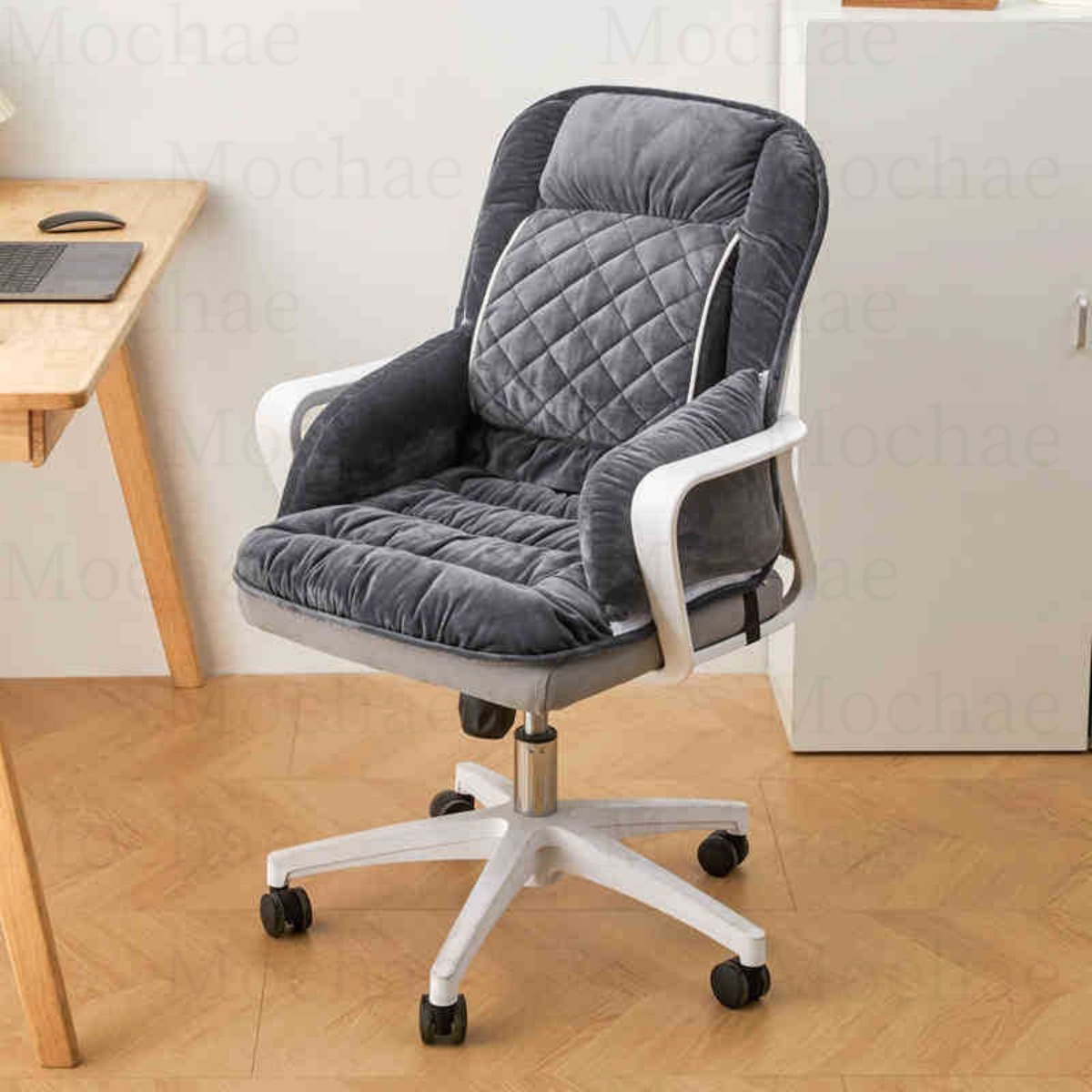 Mochae USB온열방석 1인용 의자 온열 방석 겨울 등받이 의자 쿠션 전기매트 사무실 침실 벨벳 쿠션, 진회색 113,120원