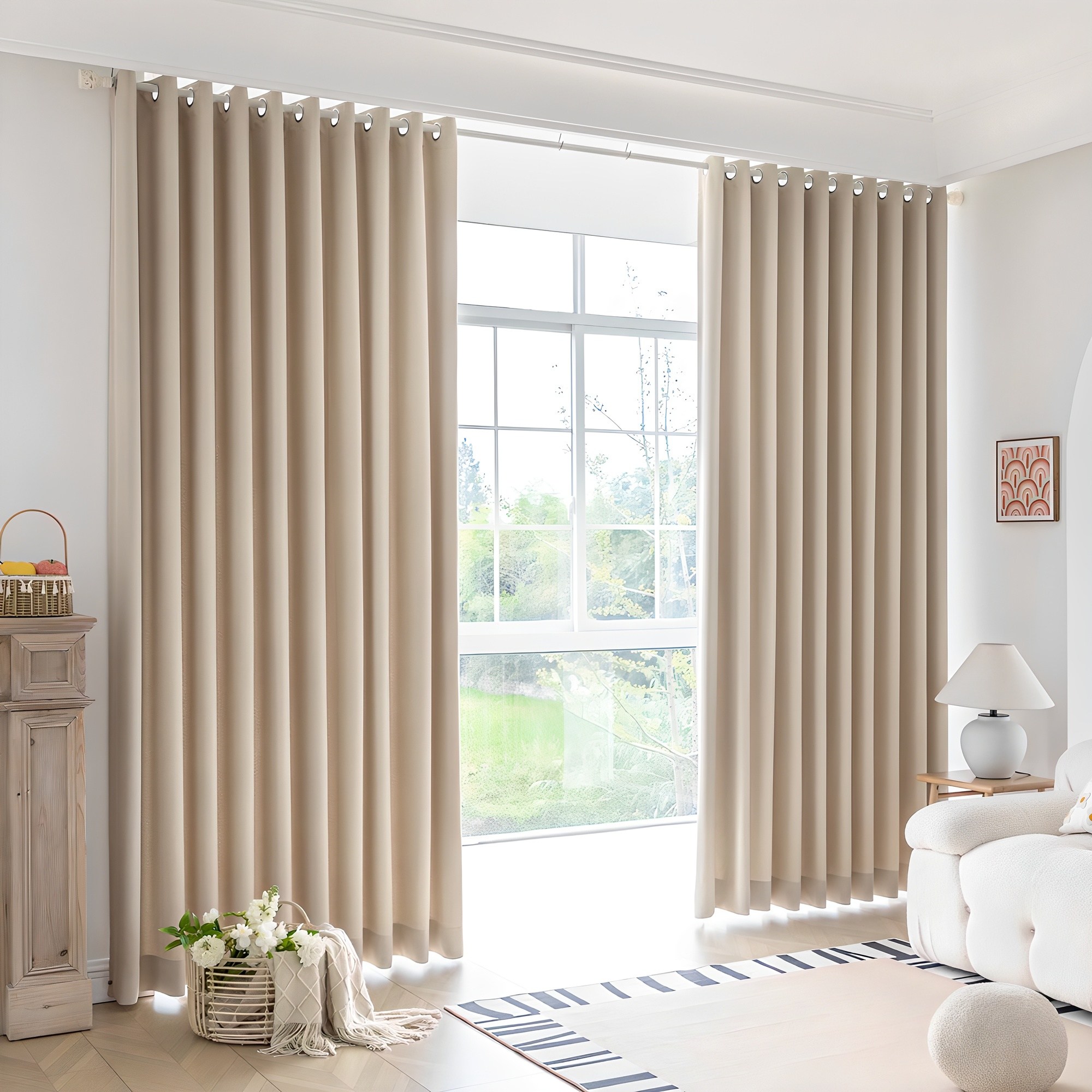 뷰하우스 루시드 사계절 베이직 암막커튼 커튼봉 세트 58,000원