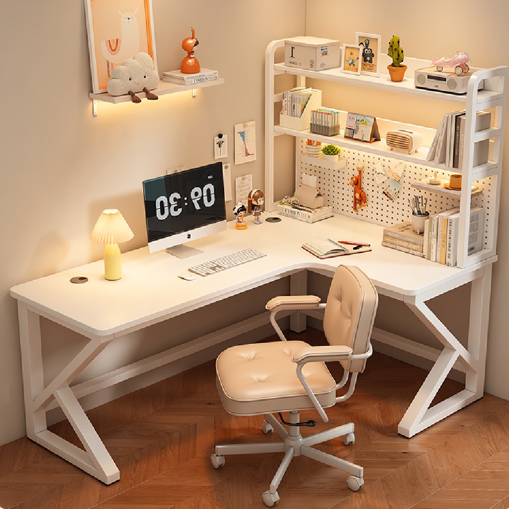 엣지모어 코너책상 ㄱ자 책상 다용도 사무용 L자 데스크 철제 컴퓨터 선반 타공판 서재 책장 공부책상 184,000원