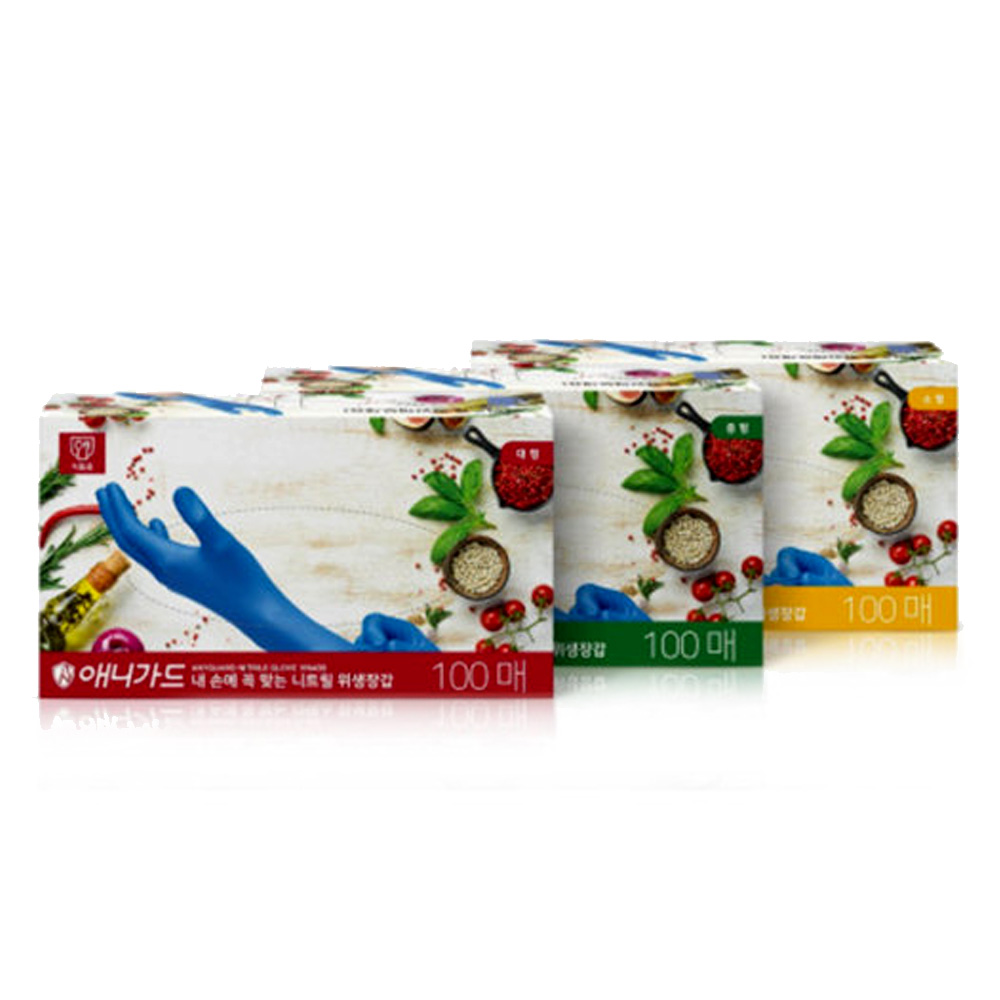 애니가드 니트릴장갑 100매 식품용 VN400 위생장갑, 00.애니-가드 니트릴장갑-(100매), 대(L), 1개 7,300원