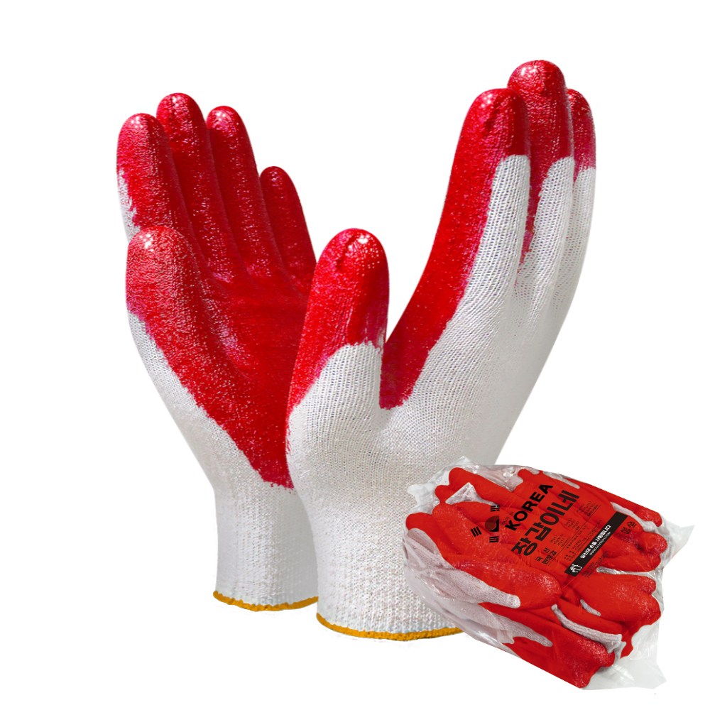 장갑이네 더 짱짱한 빨간 반코팅장갑 목장갑 100켤레, 1개, 국산 13G 반코팅 여성M  100켤레 34,000원