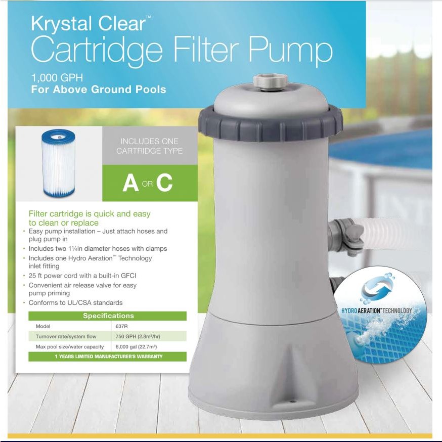 인텍스 국내정품 28638 KR 카트리지필터펌프 1000갤론 정화필터펌프 유체펌프 당일배송 66,000원