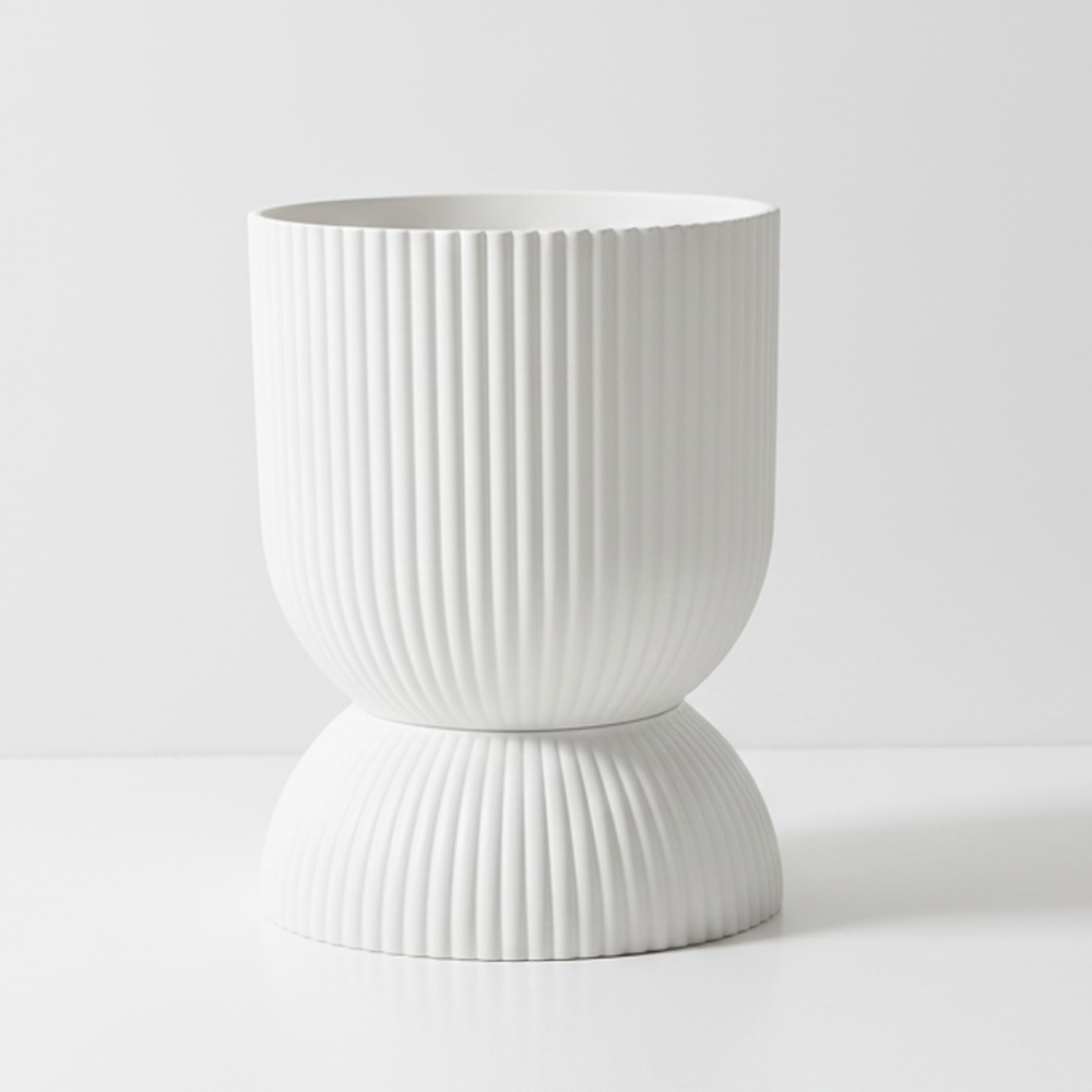 그린데이 세로 동글 플리츠 롱보울 플라스틱 화분 - 가볍고 튼튼한 국산 인테리어 디자인 화분, 1개 7,900원