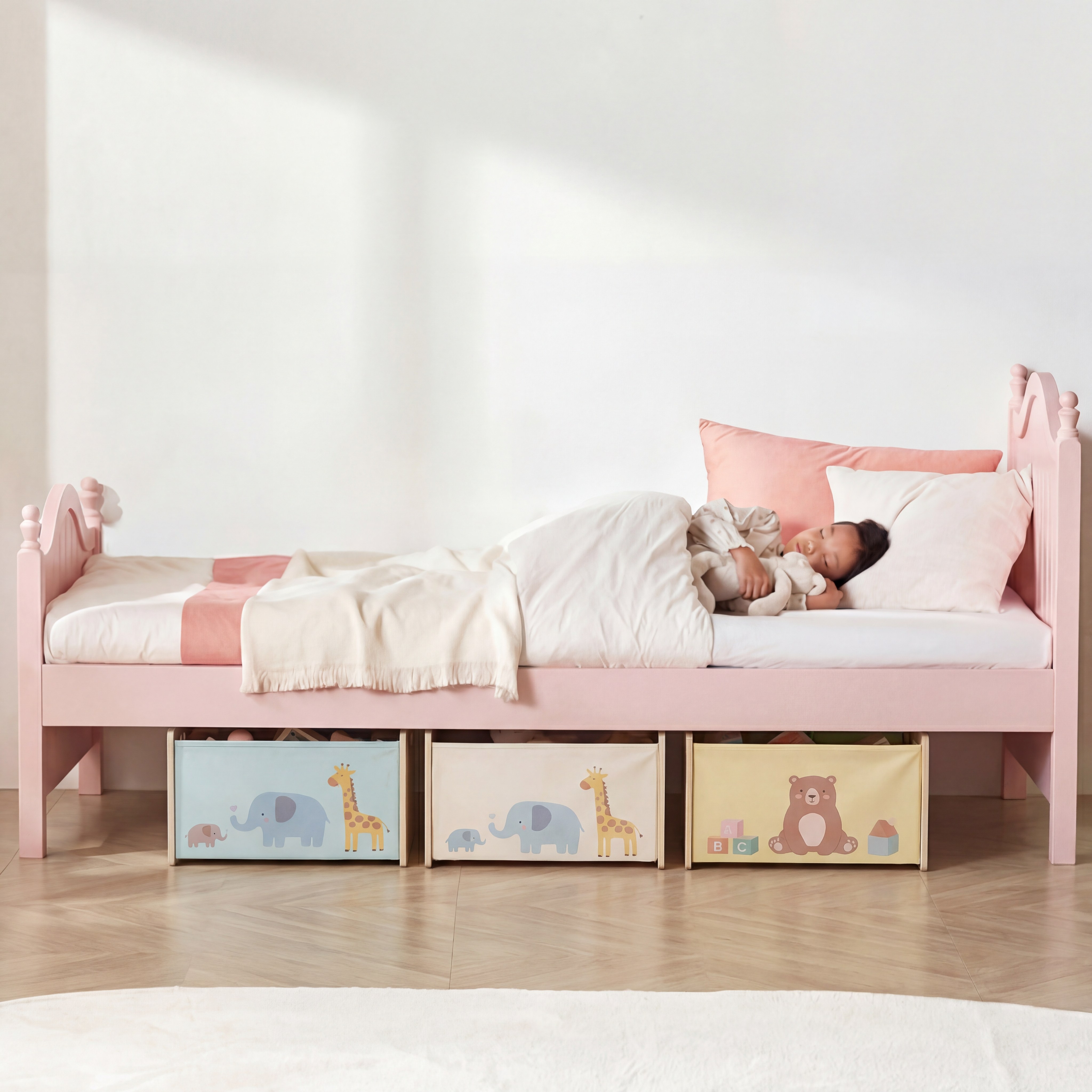 상일리베가구 샐리 원목 2단 트런들 호환형 어린이 침대프레임 S (낮은 풋보드), 캔디핑크 269,000원