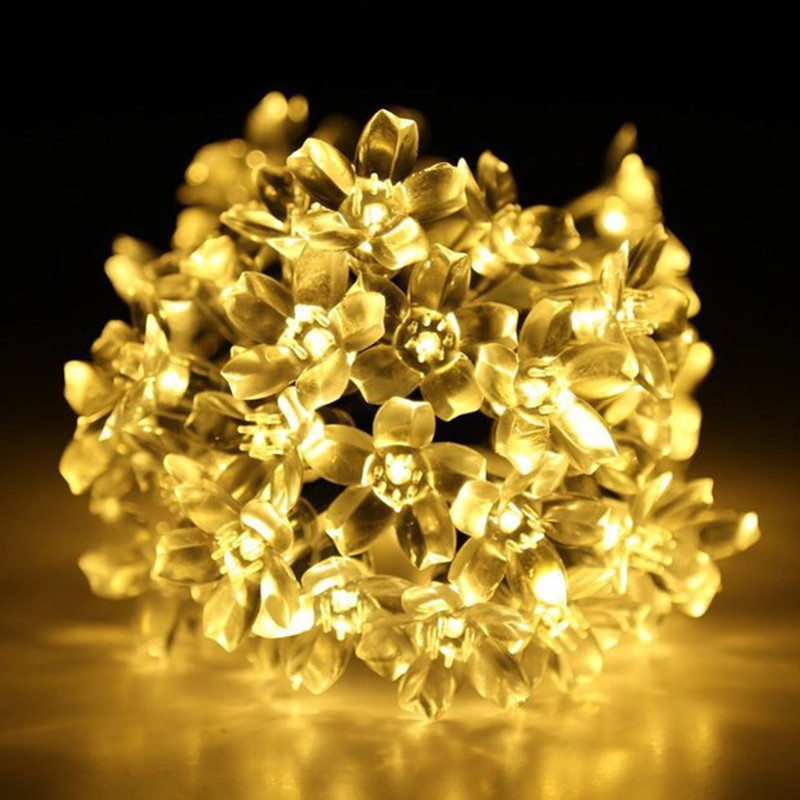 새늘찬 태양광 벚꽃 트리 조명 12m 100구 정원등 led 태양열 8가지 모드 캠핑 야외조명 전구 (3차입고), 노란색 18,900원