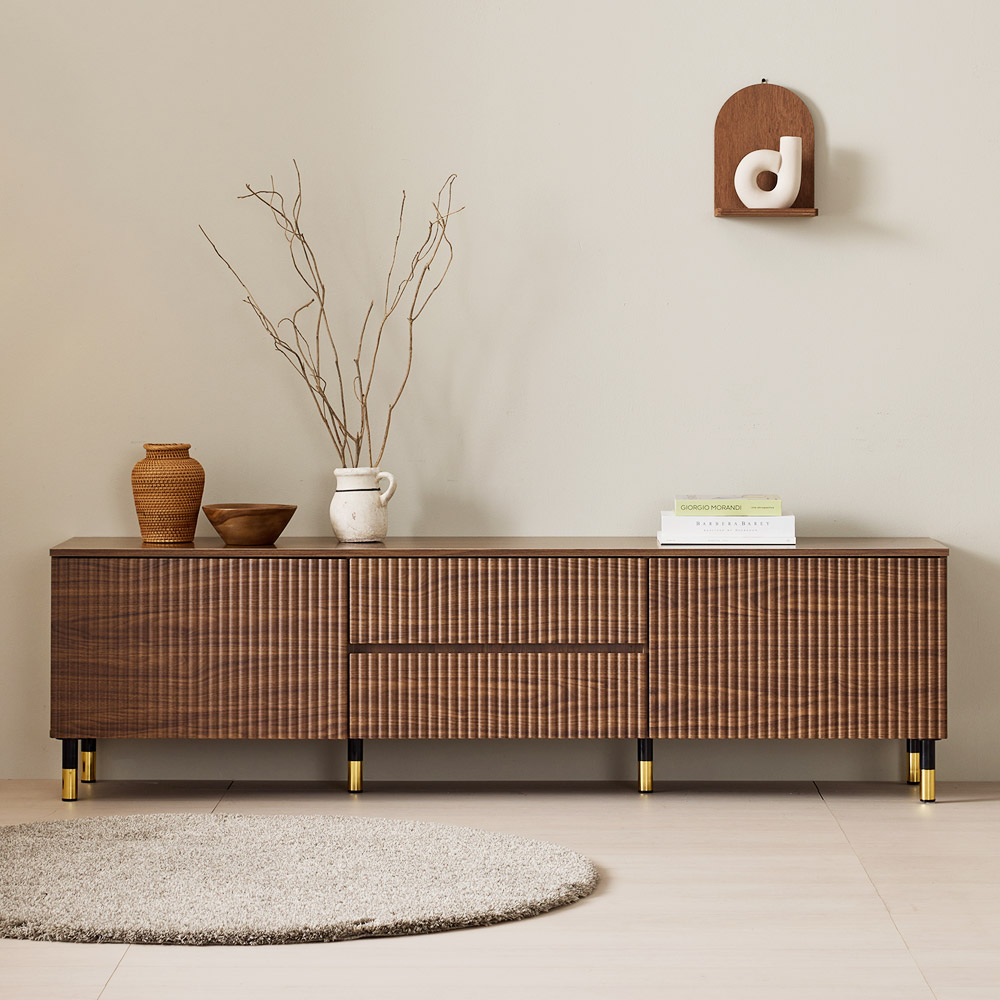 켄트 낮은 템바보드 티비다이 거실장 1800 2서랍형, 다크오크 129,000원