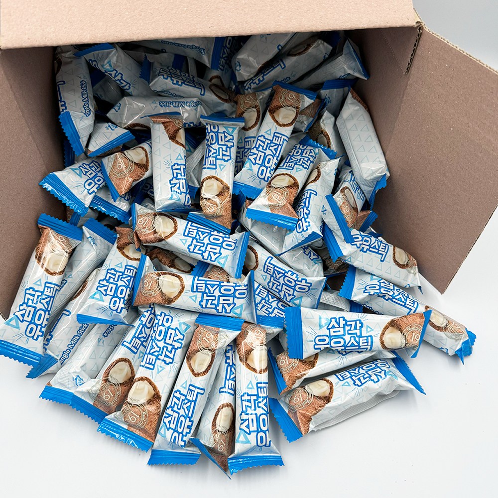 맛있는 삼각 미니 우유 스틱 대용량 과자 초코바 100개(개별포장) 옛날 간식 12,240원