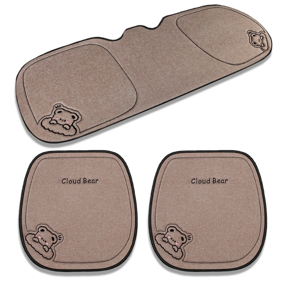 더반디 귀여운 곰돌이 인테리어 자동차 방석 앞좌석 뒷좌석 세트, 1세트, 클라우드 브라운 42,000원