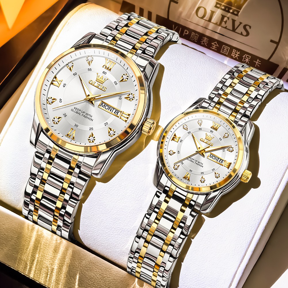 OLEVS 커플 시계 정품쿼츠 럭셔리 명품 워터프루프 야광 메탈시계 76,000원