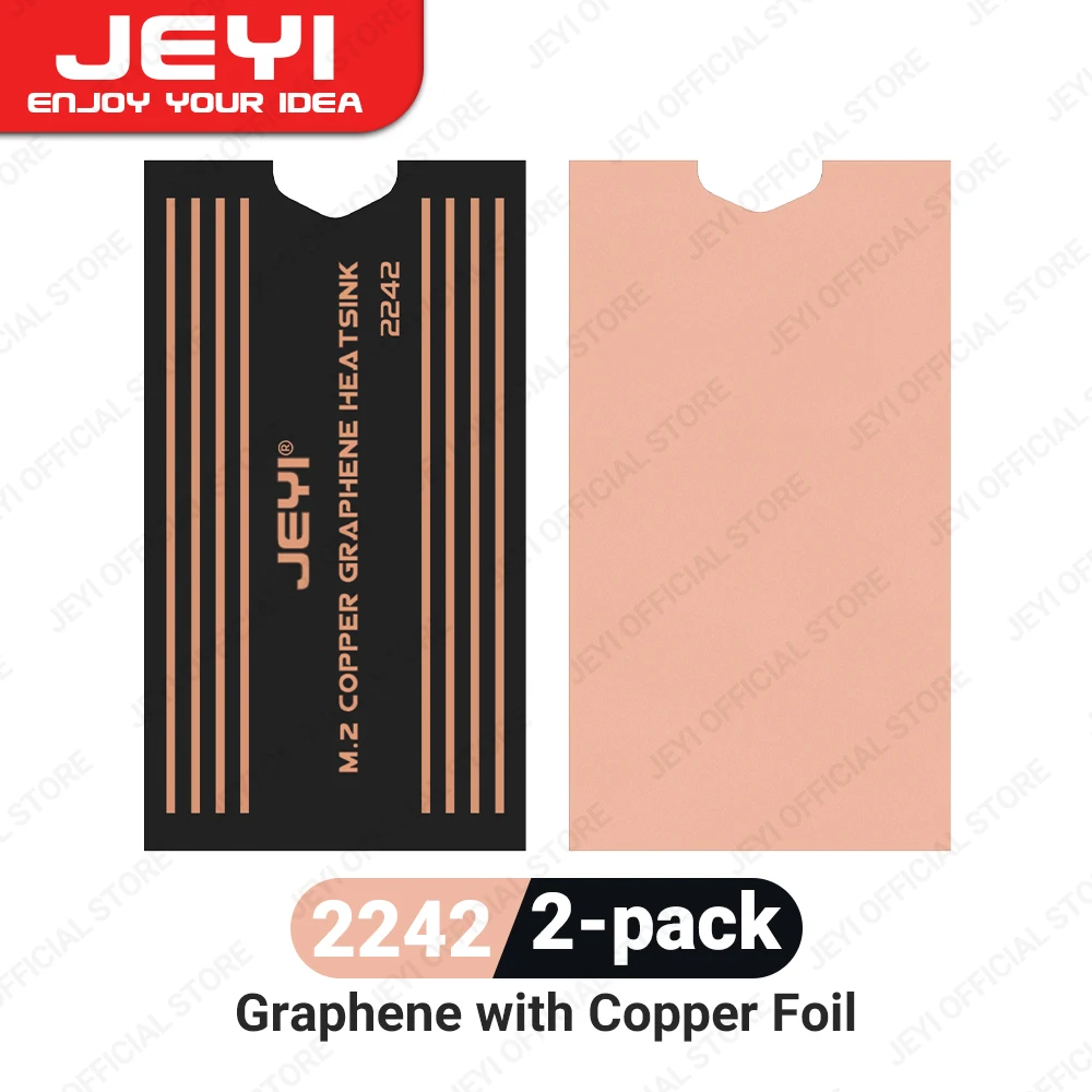 JEYI Graphene 2280 2242 M.2 SSD 방열판, 노트북용 듀얼 레이어 그래핀 및 구리 호일 디자인 쿨러 라디에 8,200원