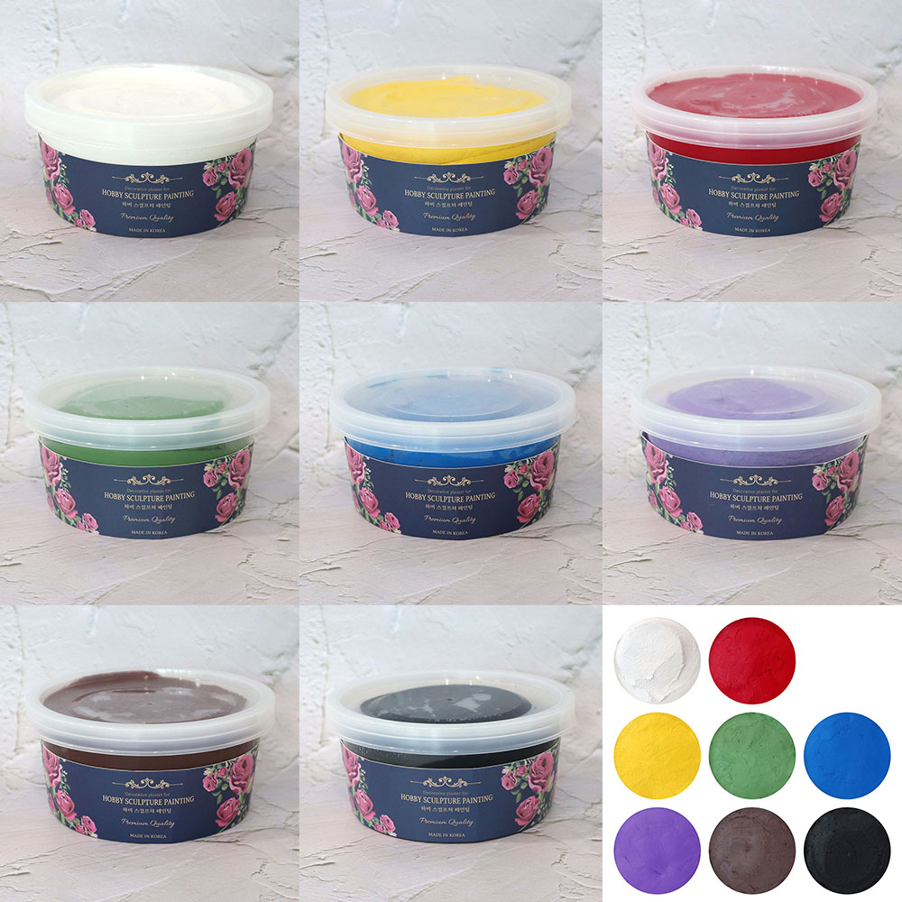 [하비코] 스컬프쳐 페인팅 플라스터 600g 8컬러 세트 전색상 57,000원