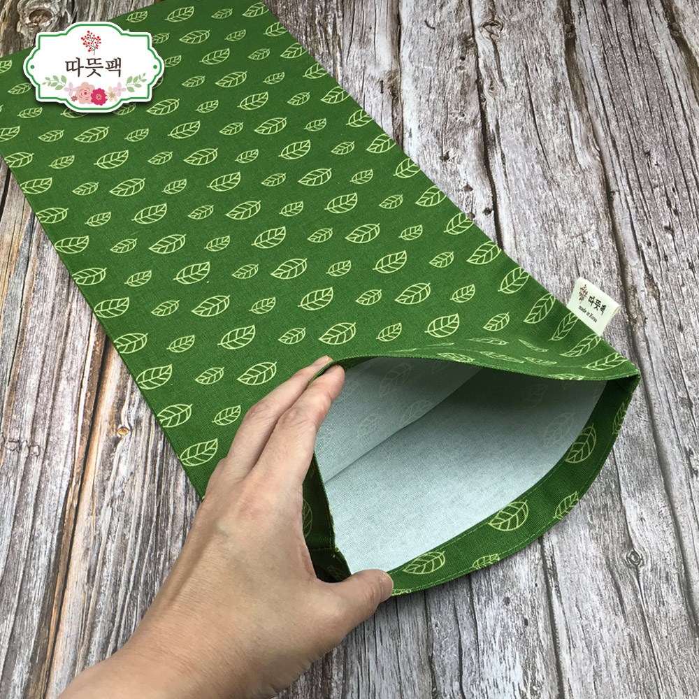 따뜻팩 [대복부 커버] 100% 순면 팥 현미 찜질팩 커버 그린 7,000원