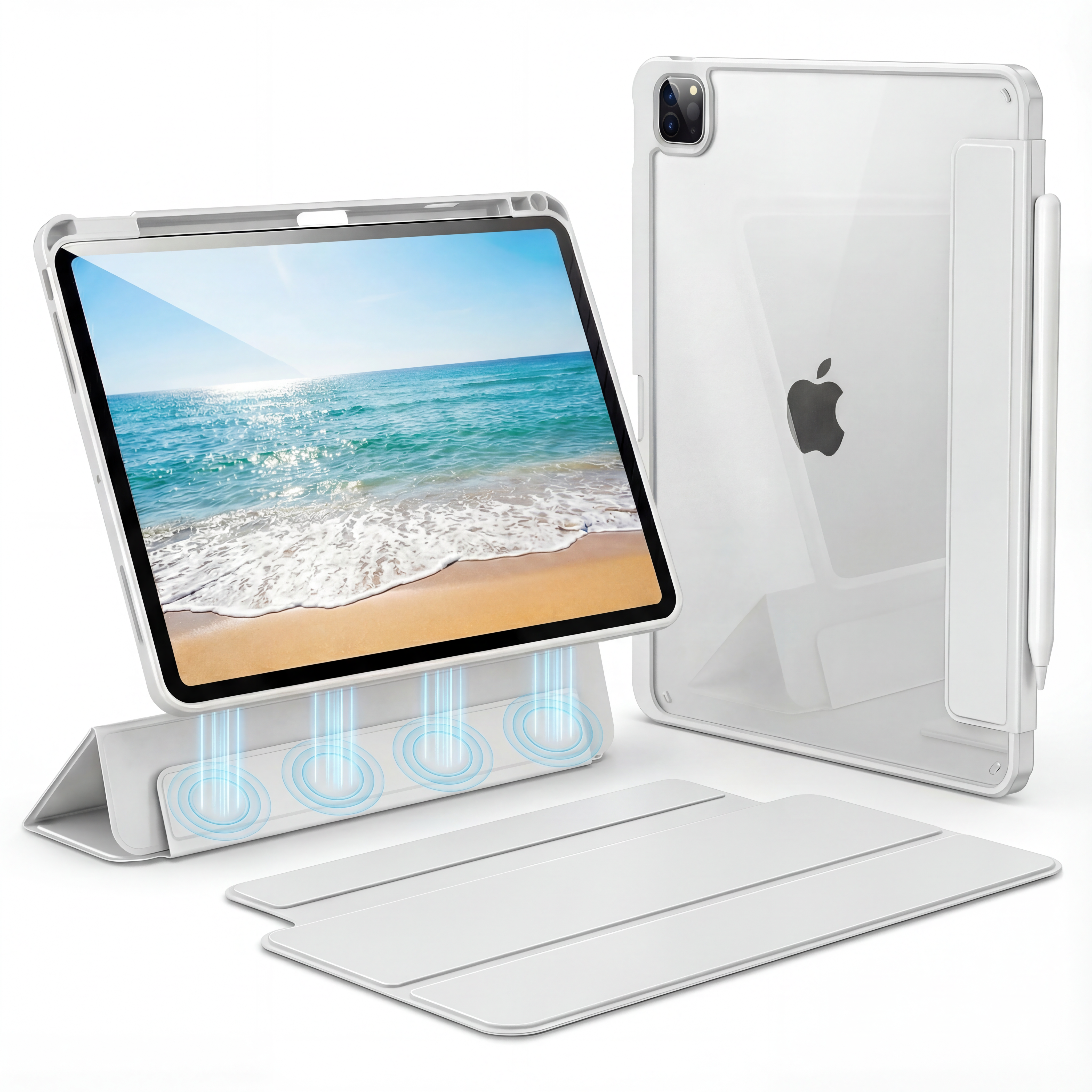 RUNDX 아이패드 케이스 펜슬 수납 10.9 인치 4세대 5세대, 그레이, 1개 21,000원