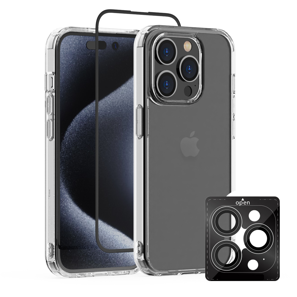 디자인스킨 아이폰15 프로 맥스 투명 휴대폰 케이스 + 프리미엄 강화유리 액정보호필름 1매 + 프리미엄 카메라 렌즈프로텍터 1매 61,800원