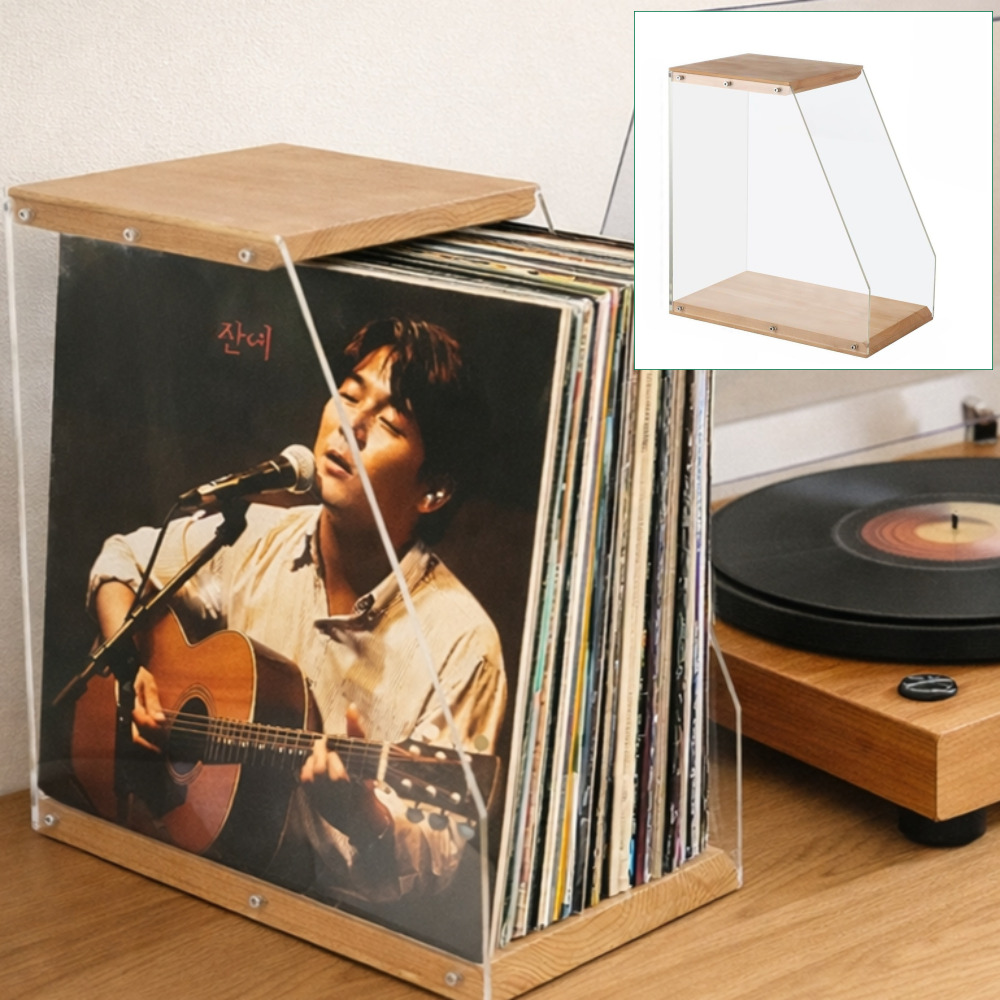뮤젠트 레코드 LP 엘피 판 거치 수납 보관함, 브라운 25,000원