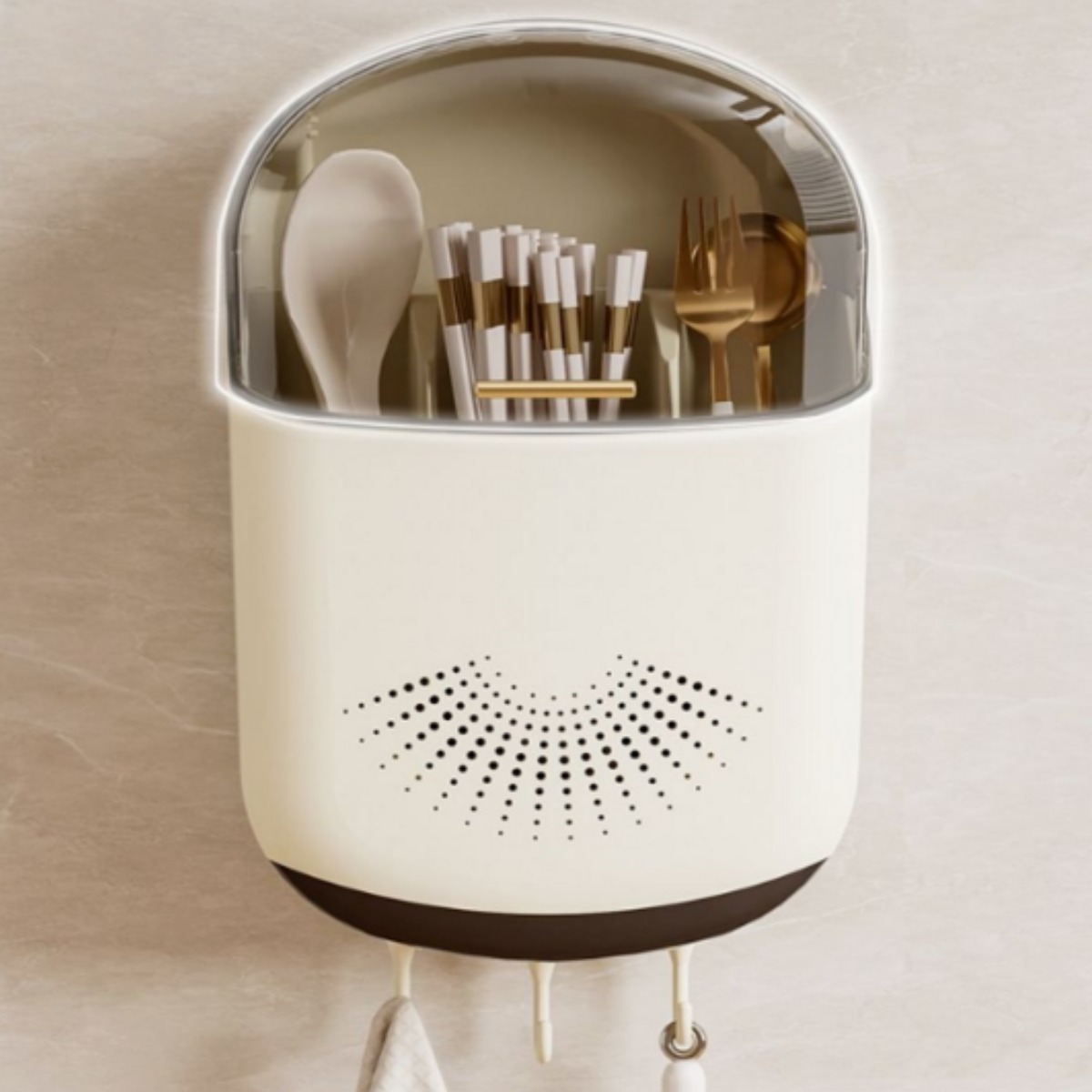 라라문 무타공 물빠짐 벽걸이 3구수저통, 1개, 화이트 16,000원