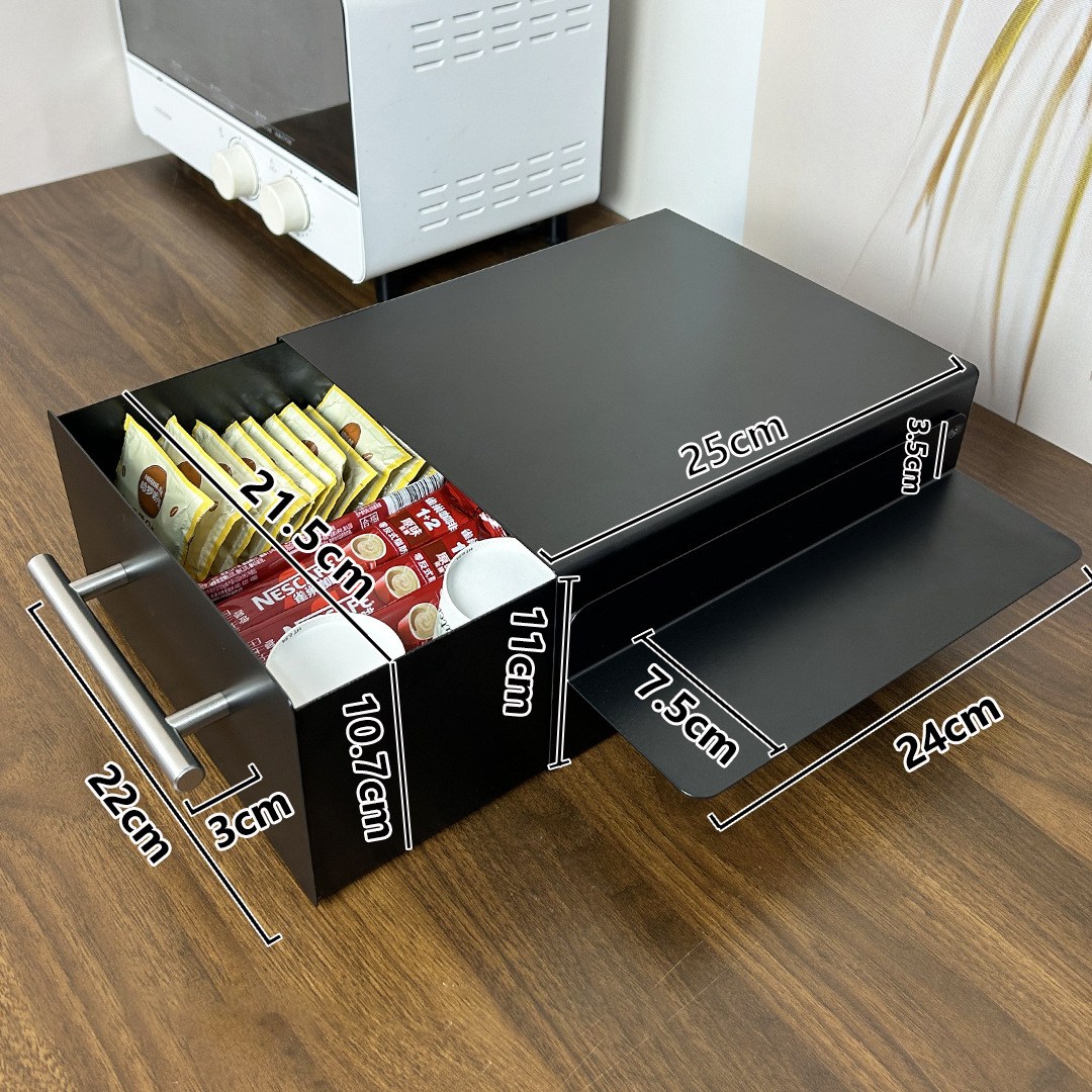 [SMTONE] 철제 슬라이드 자석선반 커피머신 선반 캡슐 수납함 티백 정수기 선반서랍 정리함 칸막이/선반 양용 25,250원