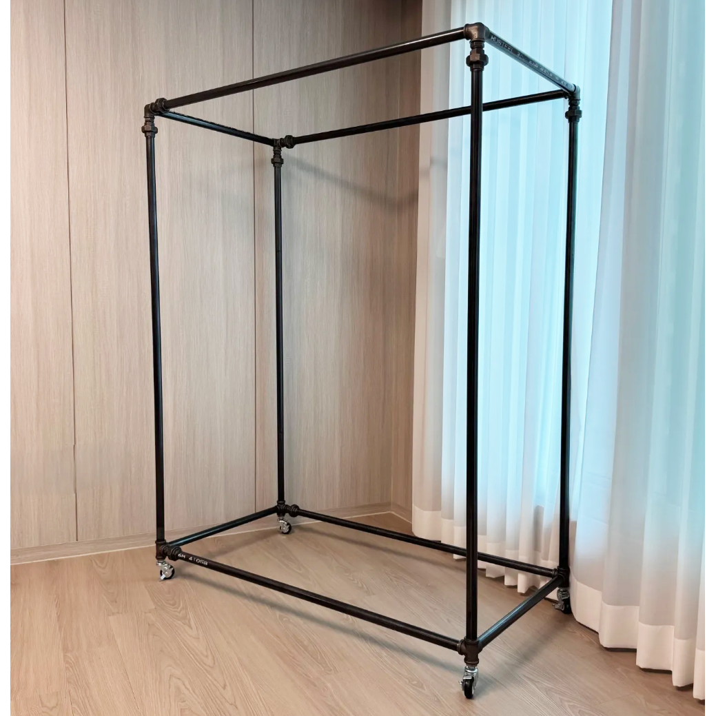 스튜디오 옷가게 매장용 드레스룸 철제 이동식 파이프행거 2단 펄그레이 376,300원