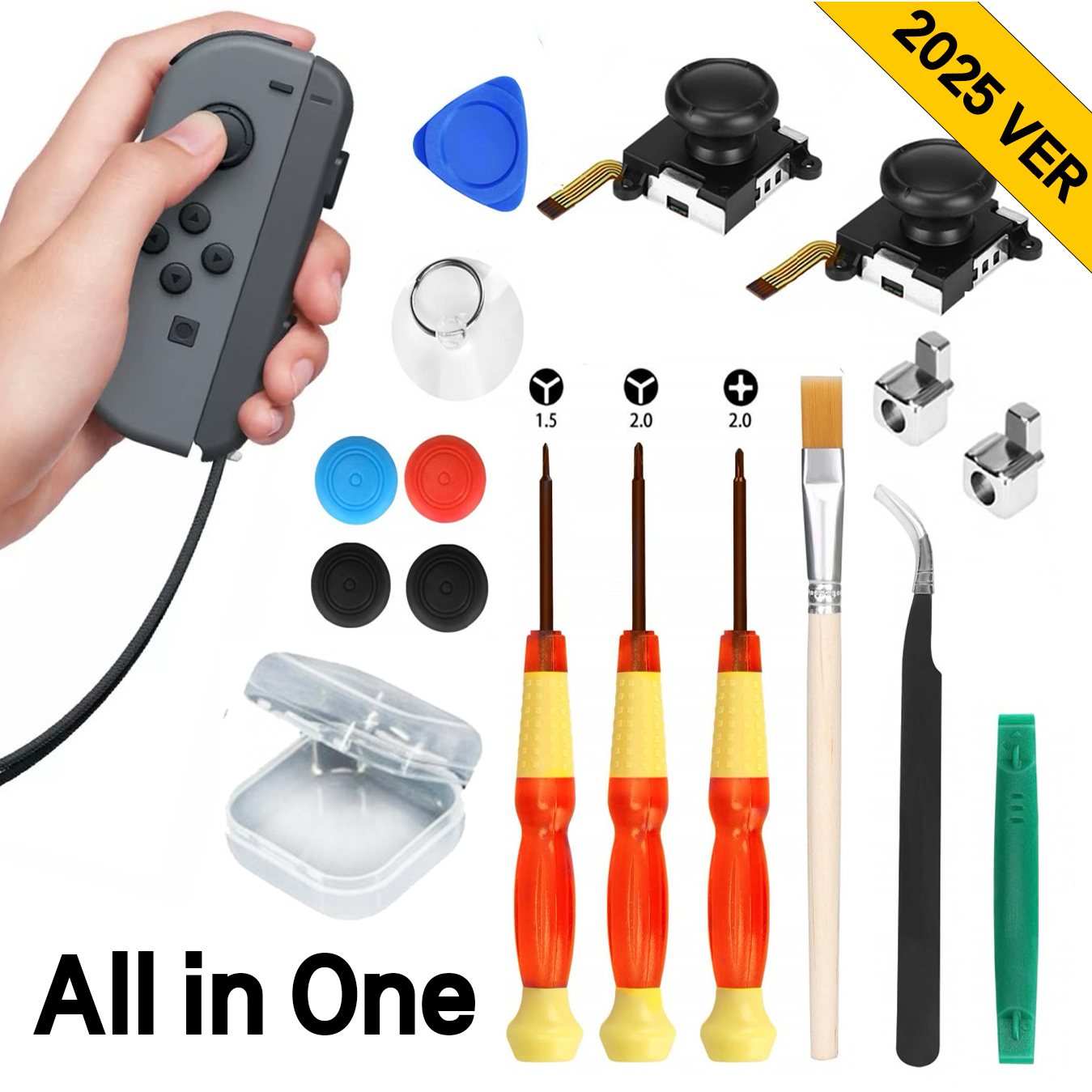 아이온 닌텐도 조이콘 수리 키트 부품 스위치 올인원 DIY 셀프 아날로그 라이트 스틱 커버 교체용 Y자 드라이버 11,900원